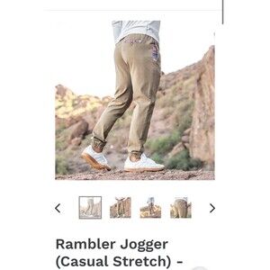 Men’s Wowie Rambler Khakis Large EUC Jogger Tie Waist khaki pants work casual